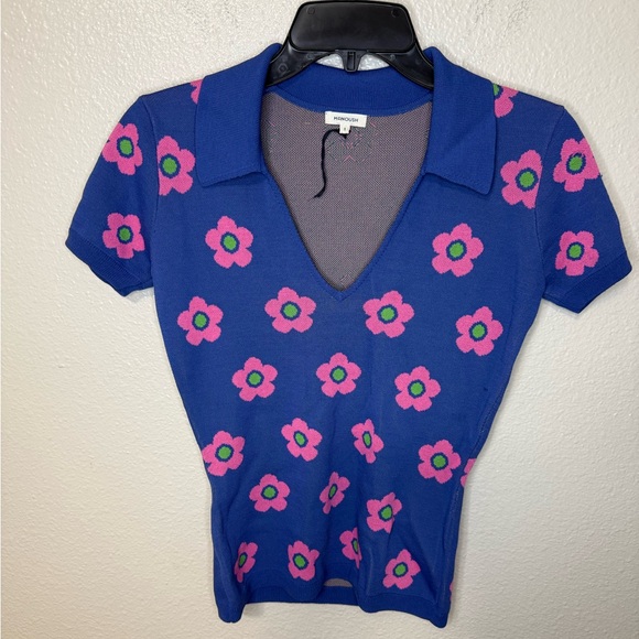 Manoush Blue Floral Women's Top retro